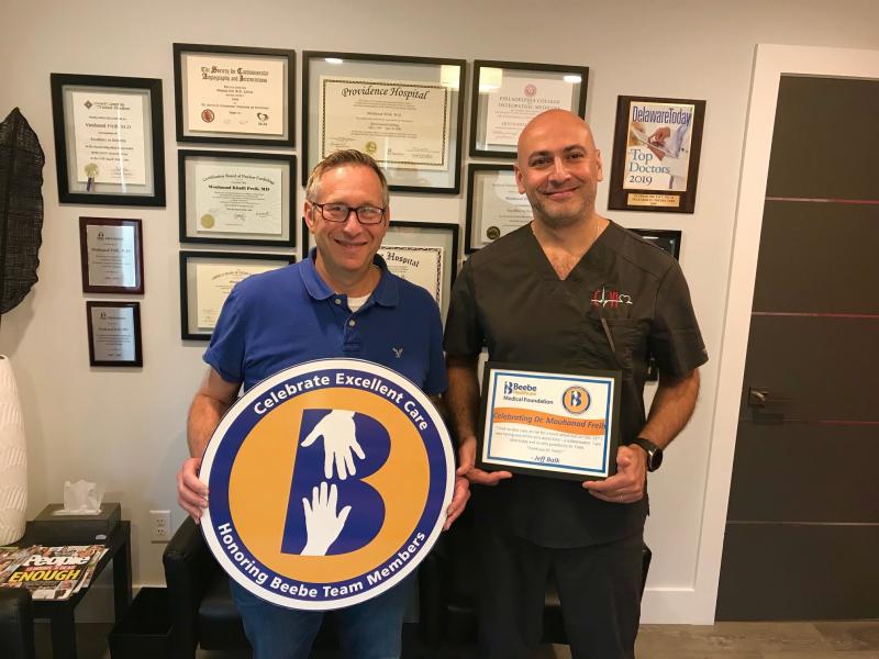Jeff Balk, left, celebrates the excellent care he received from Dr. Mouhanad Freih. SUBMITTED PHOTO